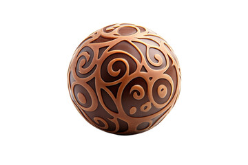Elegant Chocolate Truffle with Intricate Swirl Design Dark Background Rich Brown Hues