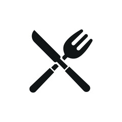 Fork and knife icon symbolizes dining, meal time, restaurant service, and elegant food experiences.