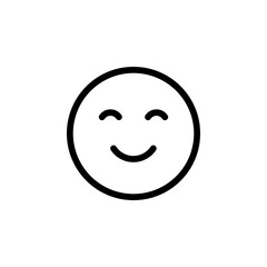 Smiling face icon. Minimalist drawing depicting happiness, positivity, and good vibes. Perfect for use in UI design, social media, ETC