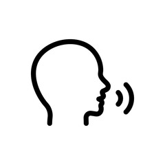 Speaking icon. communication, voice, or expression. Perfect for use in websites, apps, presentations, and print materials.