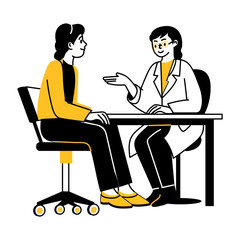 Doctor consultation illustration in hand drawn style 