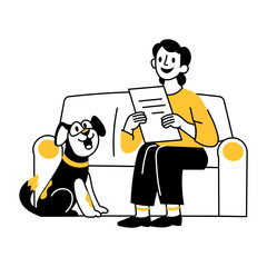 Animal insurance illustration in hand drawn style 
