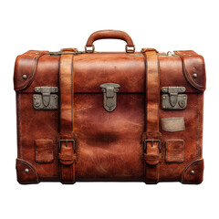 Antique Leather Suitcase with Buckles