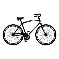 Fototapeta premium Bicycle Line Art, Silhouette, Vector, Icon, Logo, White Background.