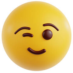 Winking Face 3D Ilustration	
