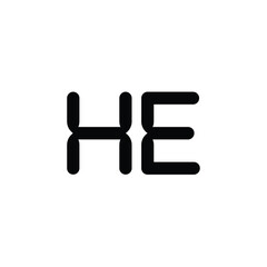 HE monogram logo design letter text name symbol monochrome logotype alphabet character simple logo