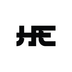 HE monogram logo design letter text name symbol monochrome logotype alphabet character simple logo