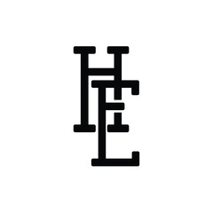 HE monogram logo design letter text name symbol monochrome logotype alphabet character simple logo