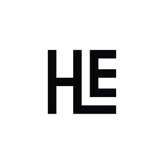 HE monogram logo design letter text name symbol monochrome logotype alphabet character simple logo