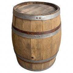 Fototapeta premium Wooden barrel on transparent background
