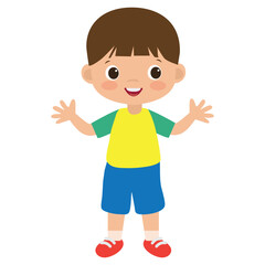 Cute little boy vector cartoon illustration