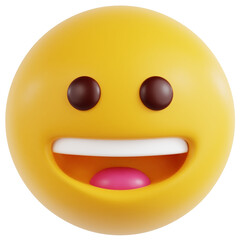 Grinning Face 3D Ilustration	
