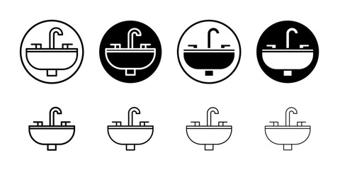 Bathroom sink icon Flat illustration sign