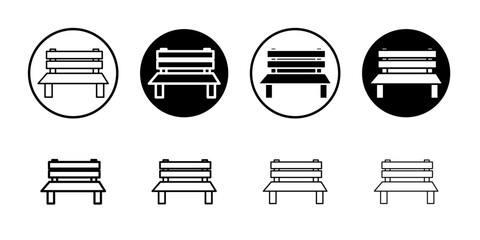 Bench icon Flat illustration sign