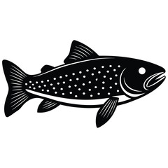 trout fish vector sihuette