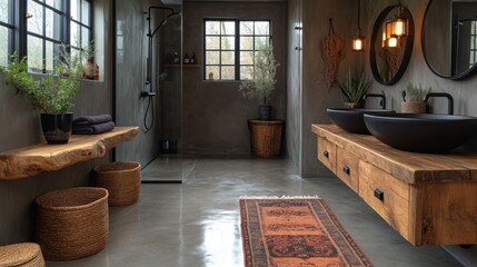 Rustic Modern Bathroom Design: A Serene Escape
