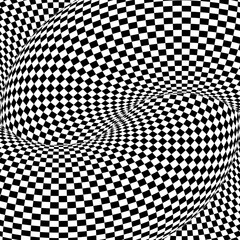 Surreal Black and White Checker Pattern Background .
