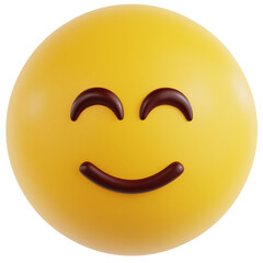 Smiling Face With Squinting Eyes 3D Ilustration	
