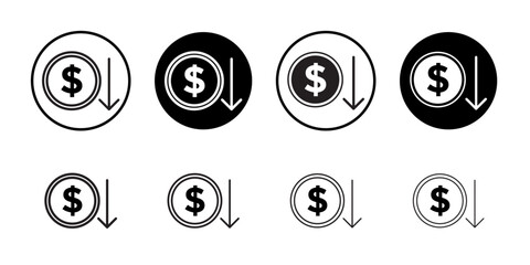 Economic Loss icon Flat illustration sign