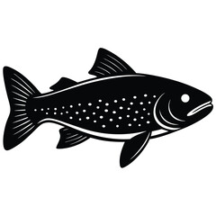 trout fish vector sihuette