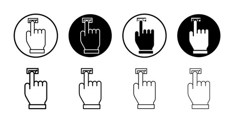 Finger authentication icon Flat illustration sign