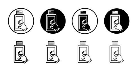 Finger confirms signature icon Flat illustration sign