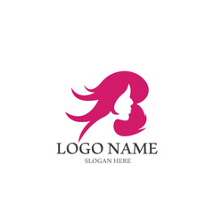 beauty woman logo and vector template
