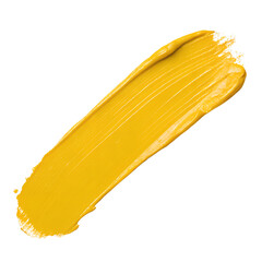 yellow paint stroke on transparent background