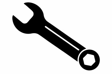 wrench silhouette vector illustration