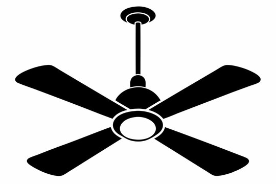 ceiling fan silhouette vector illustration