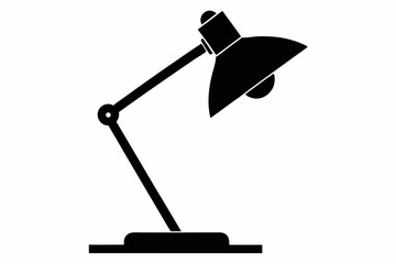 desk lamp silhouette vector art