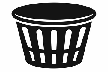 laundry basket silhouette vector illustration