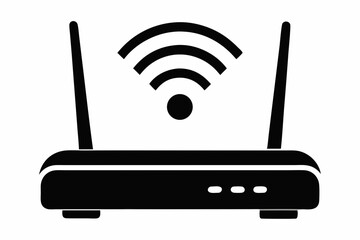 WiFi Modem Silhouette Illustration