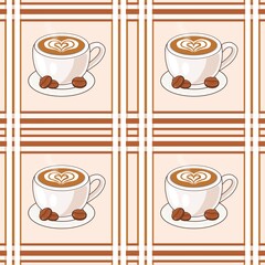 Obraz premium Cup coffee white sweet sugar