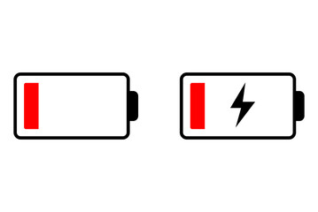 充電無しと充電中のアイコンセット