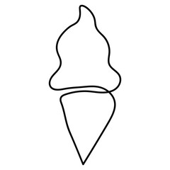Continuous Ice Cream Line Art