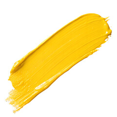yellow paint stroke on transparent background