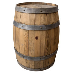 Obraz premium Wooden barrel on transparent background