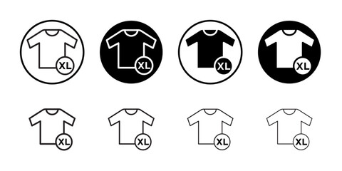 XL Shirt Size Icon Flat illustration sign