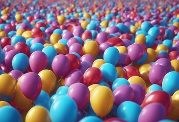 row colorful from 3d rendering party balloons balloon concept colourful holiday happy ribbon birthday isolated celebration group white background decoration coloured closeup day symbol cut-out object