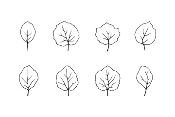 Apple leaf line art 