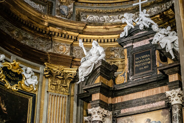 Stunning interior of a historic church with art, church of San Filippo Neri Perugia
