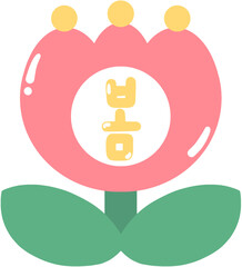 봄 봄꽃 봄데코 튤립 튤립 가랜드 일러스트