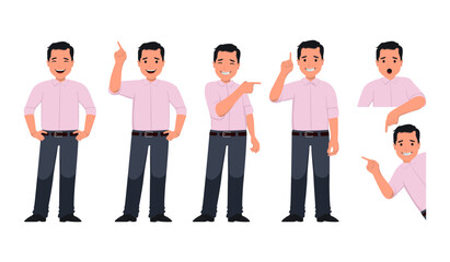 Obraz premium set of man with fun gesture