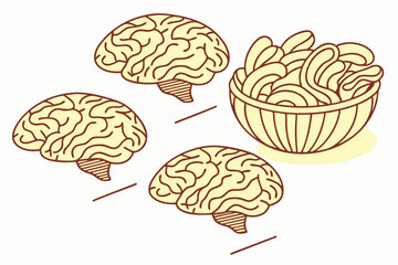 52 Brain-shaped potato chips, golden crispy snacks, neurological food art, cerebral junk food, mind-bending munchies, cognitive crisps, intellectual appetizers, neurogastronomy, surreal snacking, brai