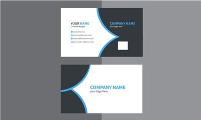 blue and black creative mordan jeumetrik buseness recument name card desgin 
