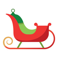 Christmas sleigh isolated on white background 