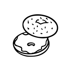 breakfast food : bagels vector graphic
