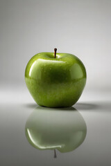 green apple on white background