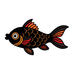 Fototapeta premium Colorful fantasy fish vibrant scales orange 